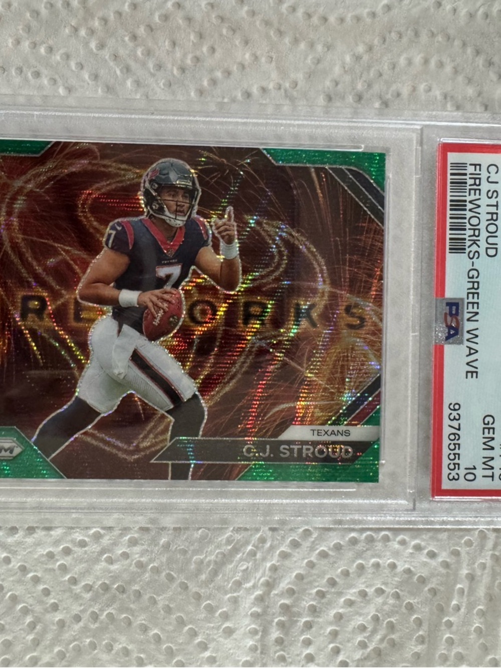 Topps CJ Stroud Green Wave Holographic Football Trading Card
